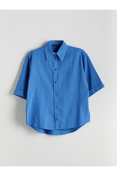 LC Waikiki Cămașă de damă texturată oversize sezon nou - S5KV78Z8