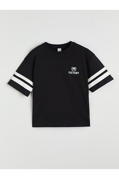 LC Waikiki Black Crew Neck Boy's T-Shirt