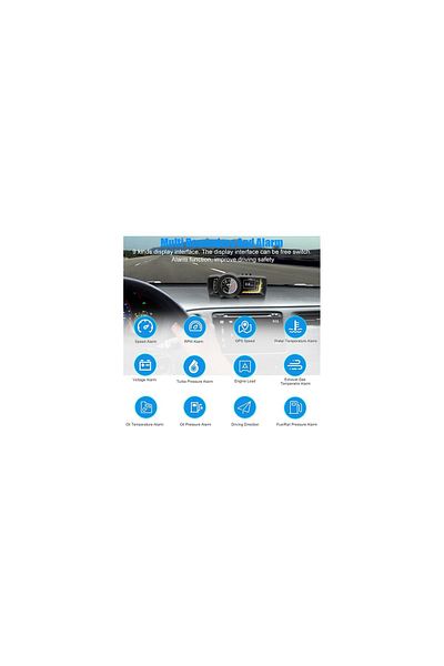 AUTOREY Dispozitiv de diagnosticare GPS OBD2 HUD Afișaj informații tablou de bord Ceas de supraalimentare Indicator presiune turbo