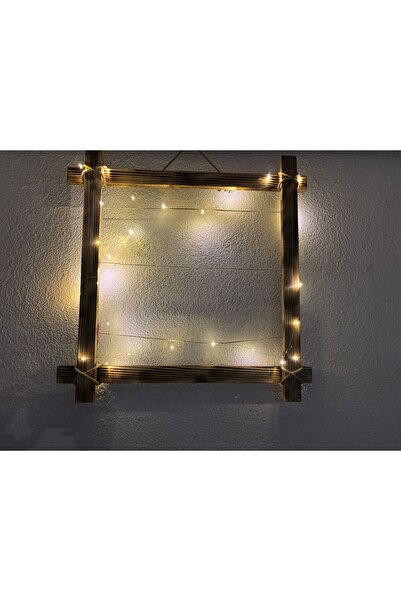 Aydina Lumiere 20 Mandallı Ahşap Işıklı Resim Çerçevesi Ipli Fotoğraf Askısı ...