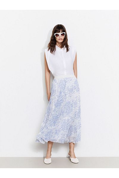 LC Waikiki New Season Patterned Women's Sifon Skirt with Elastic Waist - S5Kj28Z8