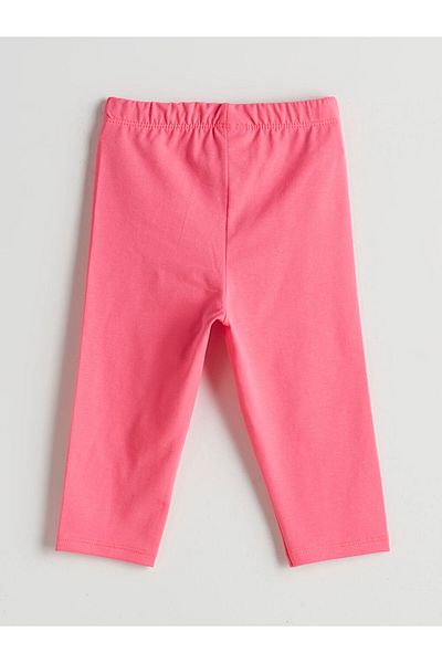 LC Waikiki Pink Elastic Waist Cherry Printed Girl's Leggings