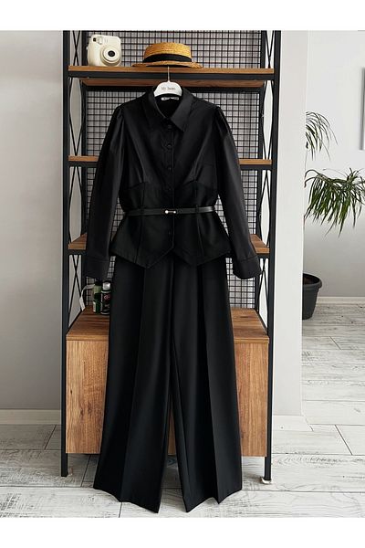 My twins Ewas Design Trouser Corset Shirt Women's Double Suit
