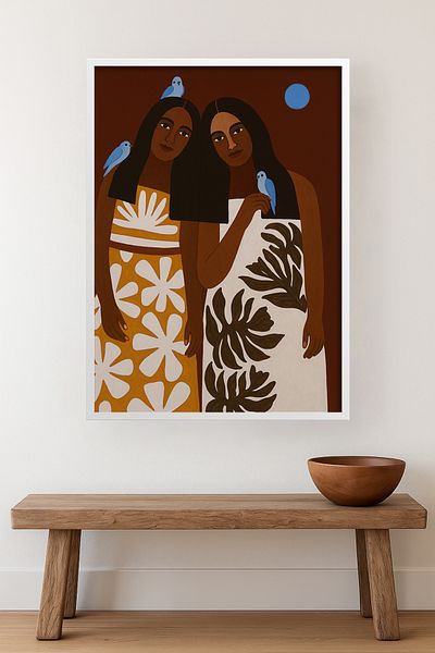 HOMEPACK Single Wooden Framed Painting One Piece Poster Painting Tk/Karina09