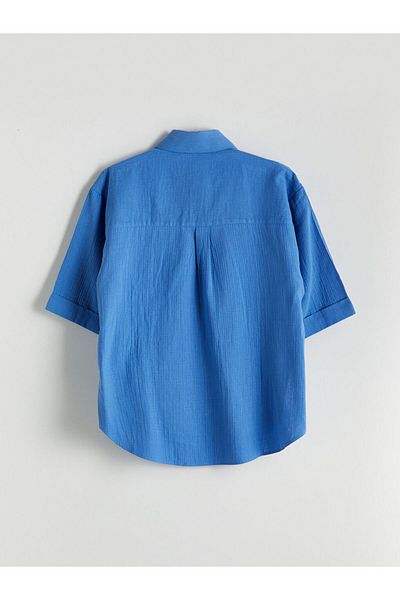 LC Waikiki Cămașă de damă texturată oversize sezon nou - S5KV78Z8