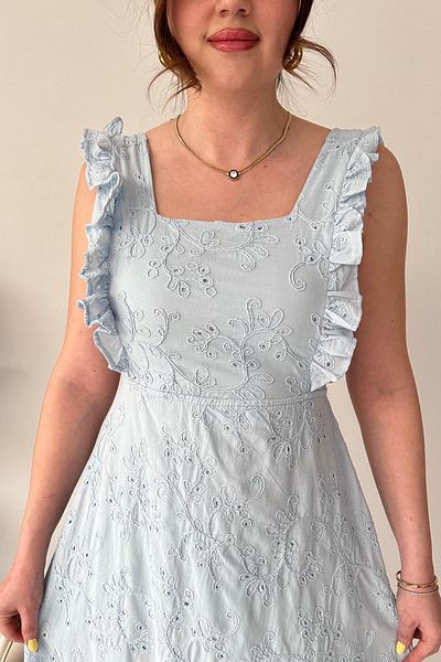 MaziButik Back Tie Fisto Dress Baby Blue