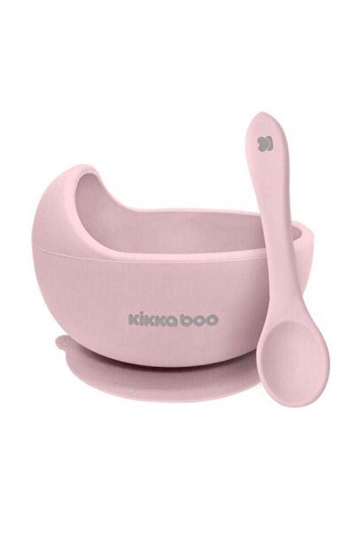 Kikka Boo Set de hrănire din 2 piese, Bol din silicon cu ventuză și linguriță...