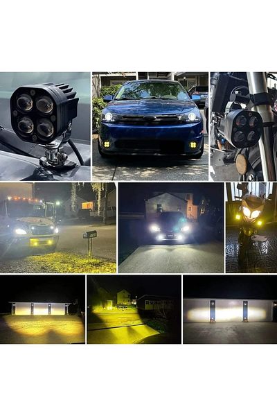 AUTOREY Off-Road LED Spotlight with Magnifier 3 inch 3200LM 2 Colors 6000K White/3500K Yellow IP68