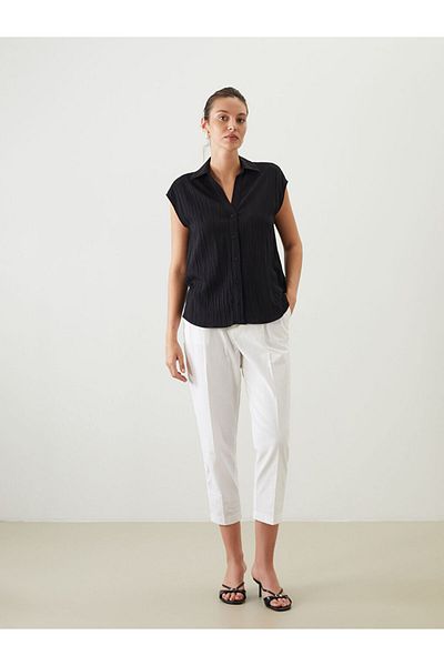 LC Waikiki Black Textured Women's Shirt