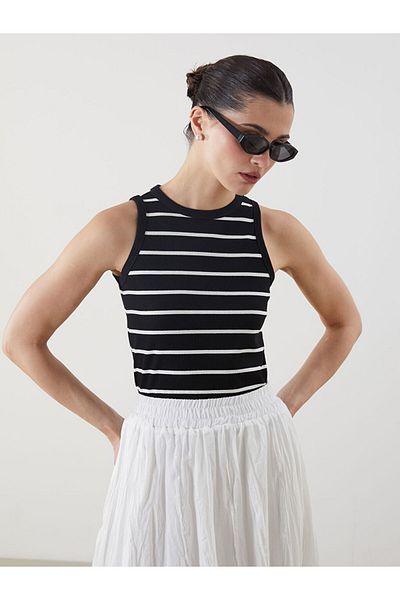LC Waikiki New Season Crew Neck Striped Women's Athlete - S5Jj15Z8