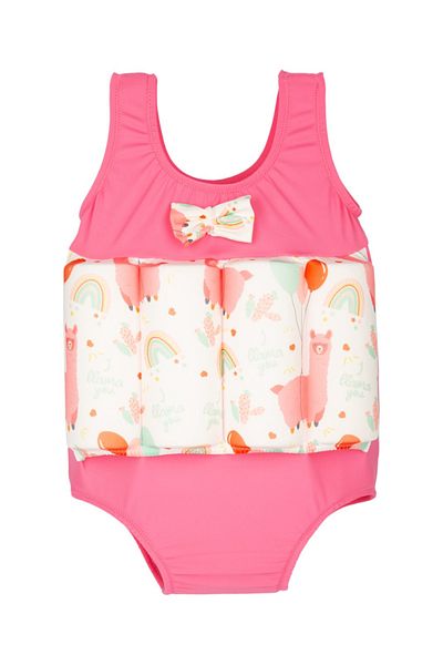 Swimfoam Swim Foam Pink Lamas Swim Aid Does Not Sink Girl's Swimsuit