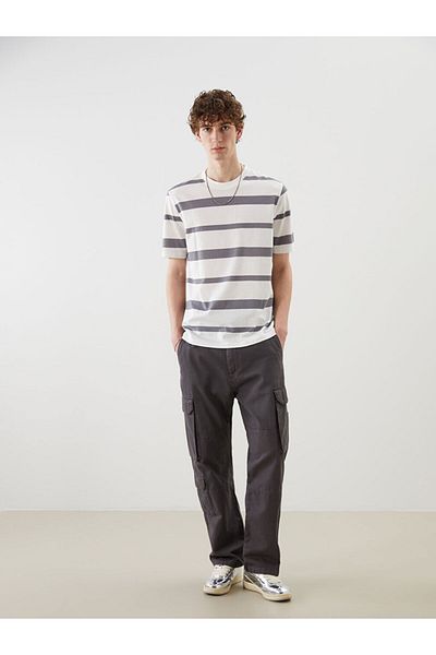 LC Waikiki New Season Crew Neck Striped Combed Cotton Men's T-Shirt - S5Ns10Z8
