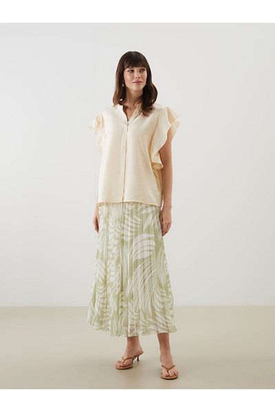 LC Waikiki New Season Patterned Siphon Pleated Skirt with Elastic Waist - S5Kj29Z8