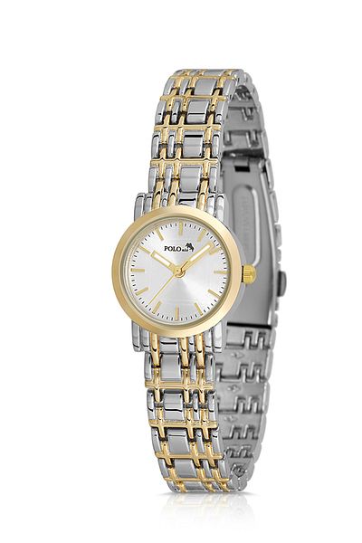 Polo Air ساعة يد نسائية أنيقة لون ذهبي فضي PL-1549B3x