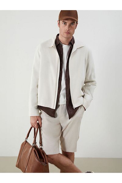 LC Waikiki New Season Standard Fit Jacket Collar Men's Coat - S5Pu77Z8