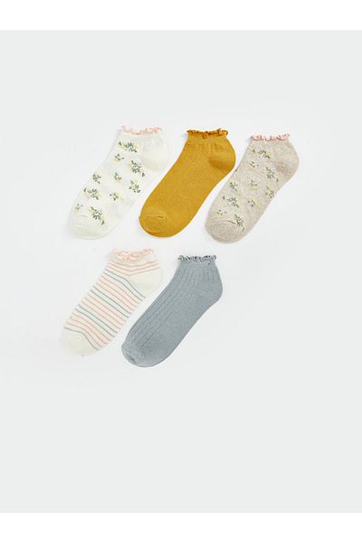 LC Waikiki New Season Floral Women's Booties Socks 5-Piece - S5Bk82Z8