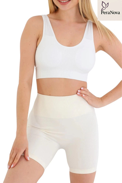 PeraNova Premium Breast Enhancing Anti-Sagging Sports Casual Thick Strap Padded Corded Crop Bustier
