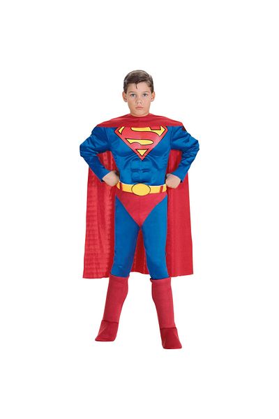 DC Superman Deluxe Muscle Costume for Boys 3-4 Years 101-104 cm