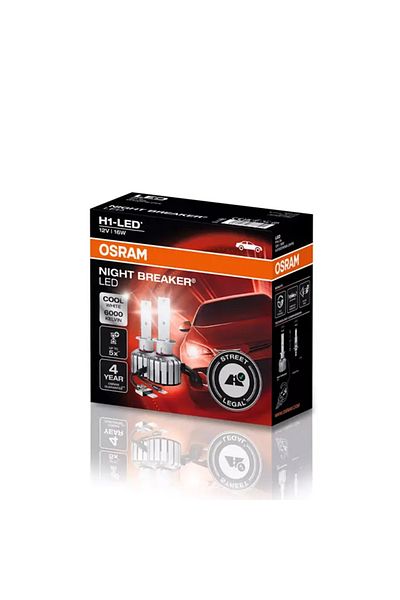 AUTOREY Set of LED H1 Car Bulbs OSRAM Night Breaker 64150DWNB-2HFB RAR Approved – Brightness 6000K