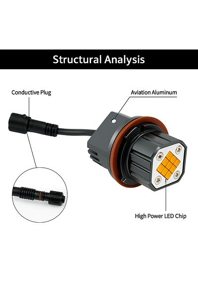 AUTOREY Set of 2 LED Marker Bulbs for Angel Eyes BMW 160W E83 E87 E60 E61 E53 E63 E64 E65 E66