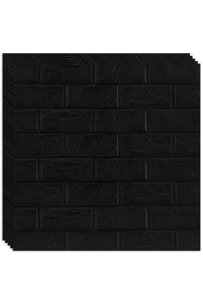 HOZRO Set 100 x Tapet 3D HOZRO, model imitație cărămidă, 53,90 mp, design modern, ușor de instalat, negru