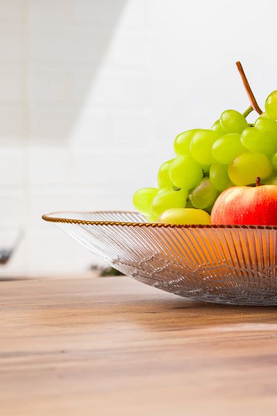 Porsima 31581 Capira Gold Gilded Glass Fruit Bowl Serving Bowl 31 cm