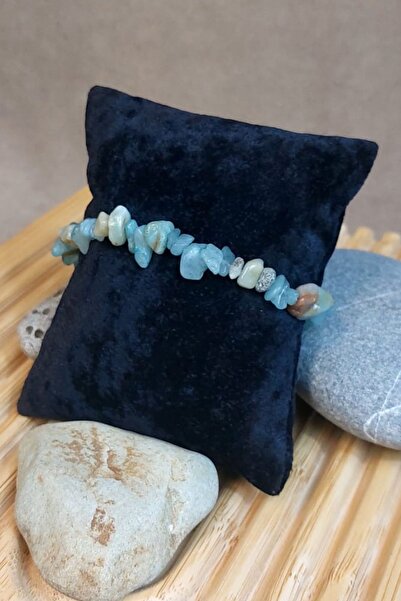 Uretti - Ozlem 9422 0053 سوار نسائي مصنوع يدويًا من حجر الأمازونيت الطبيعي