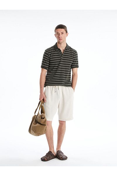 LC Waikiki Νέα σεζόν Polo Collar ριγέ χτενισμένο βαμβακερό ανδρικό Tisort - S5OT83Z8