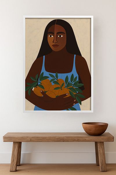 HOMEPACK Single Wooden Framed Painting One Piece Poster Painting Tk/Karina07