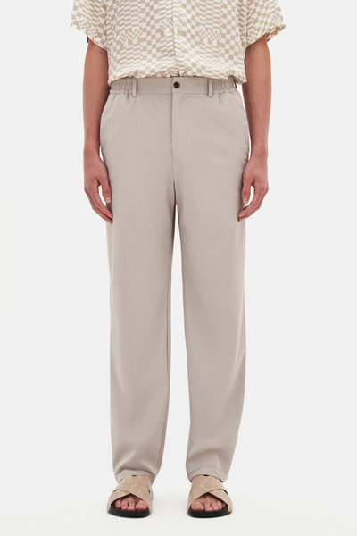 Tween Relaxed Fit Bej Düz Kumaş Pantolon