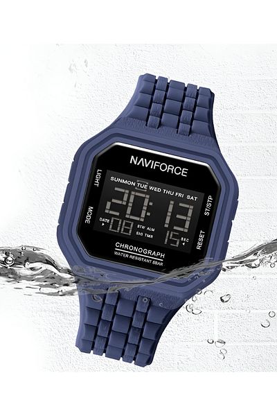 Naviforce Men’s Retro Digital Sports Watch – Waterproof, TPU Band, Electronic Display