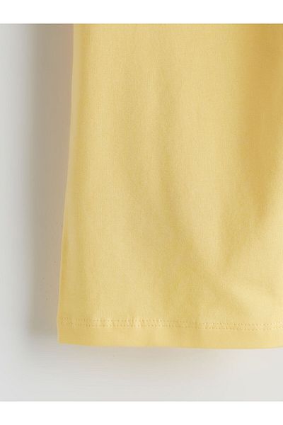 LC Waikiki Yellow Girl's Short Leggings with Elastic Waist