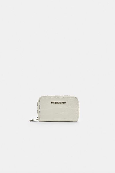 Stradivarius Zipped mock croc purse