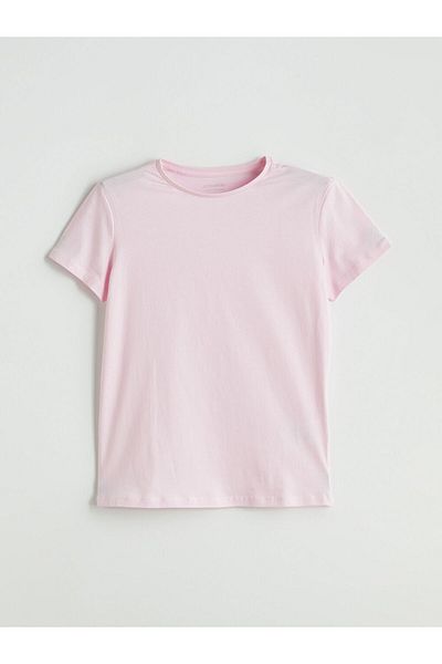 LC Waikiki Pink Crew Neck Girl's T-Shirt Pack of 2