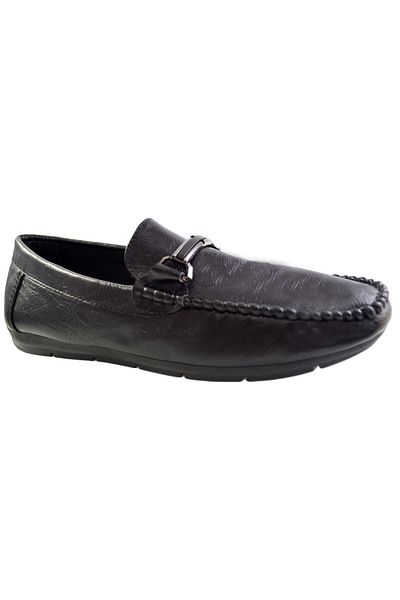 THEICONIC Men's Loafers, Black, with Buckle - Corner