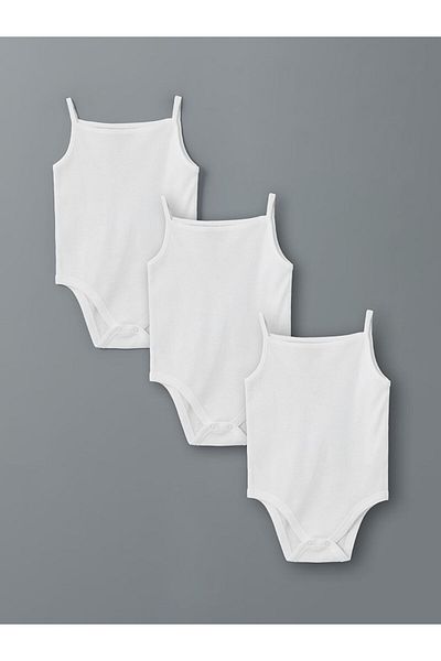 LC Waikiki New Season Organic Fabric Baby Girl Citcitli Bodysuit 3-Piece - S5G445Z1