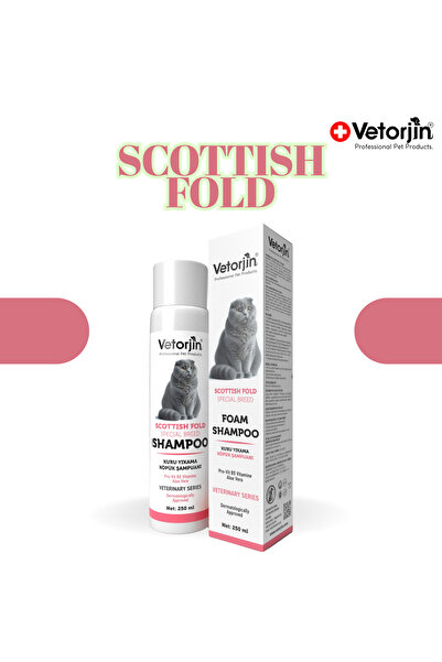 Vetorjin Scottish Fold Kediler İçin Kuru Köpük Şampuan 250 ml