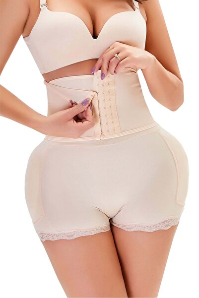 Linovit Corset modelator cu push-up și amortizoare pentru șolduri - Bej - Bej, XL/XXL