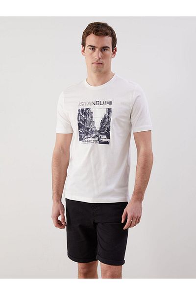 LC Waikiki New Season Crew Neck Printed Combed Cotton Men's T-Shirt - S5Fa61Z8