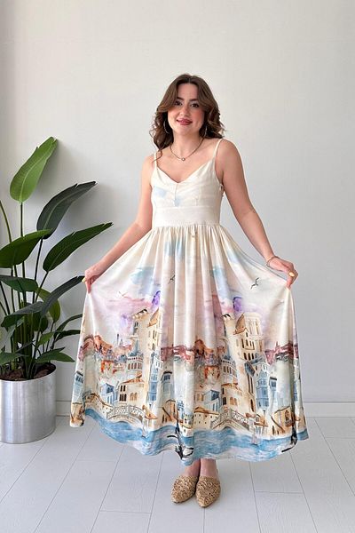 MaziButik Venice Strap Dress Colorful