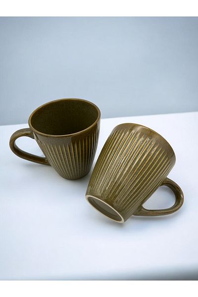 ALCE Set of 2 Porcelain Mug Cups Patterned Coffee Cups
