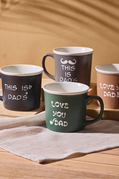 Perotti Dad's 4-Piece Porcelain New Bone China 340 ml Mug Set Mug