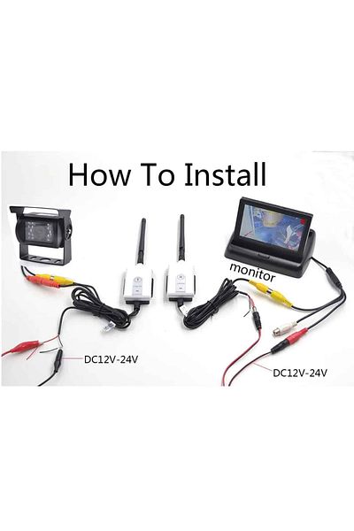AUTOREY 2.4GHz Wireless Transmitter and Receiver Kit for Rear View Camera RCA Compatible Module 12V-24V