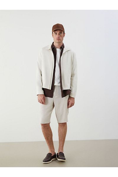 LC Waikiki New Season Standard Fit Jacket Collar Men's Coat - S5Pu77Z8