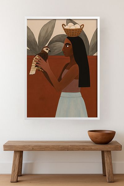 HOMEPACK Single Wooden Framed Painting One Piece Poster Painting Tk/Karina03