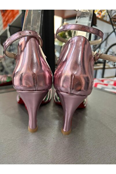 bitangosu 7 bantlı yeni model salsa baçata latin dansları 6 cm kadeh topuklu dans ve salon ayakkabısı PEMBE