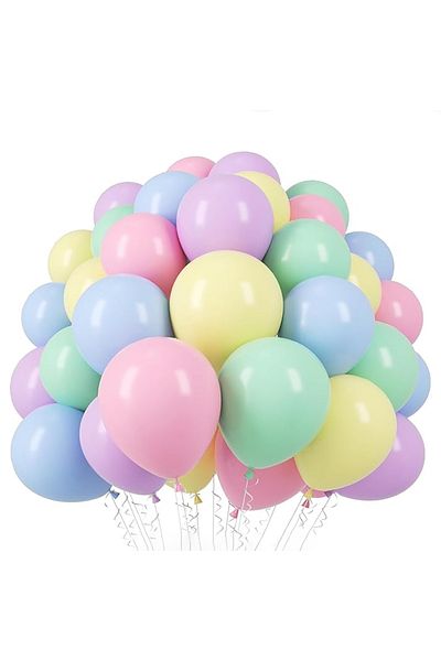 Teno Set of 100 Teno® Balloons, one size, latex, pastel multicolor