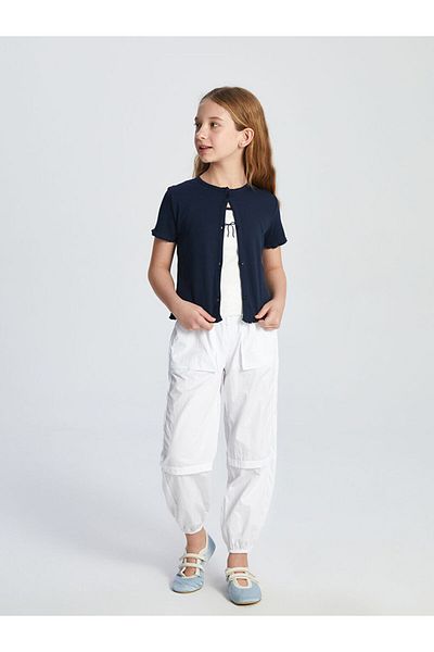 LC Waikiki Lcw Crew Neck Girls Crop T-Shirt and Singlet