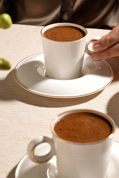 Nehir Hillary 6 Kişilik 12 Parça Porselen Kahve Fincan Takımı