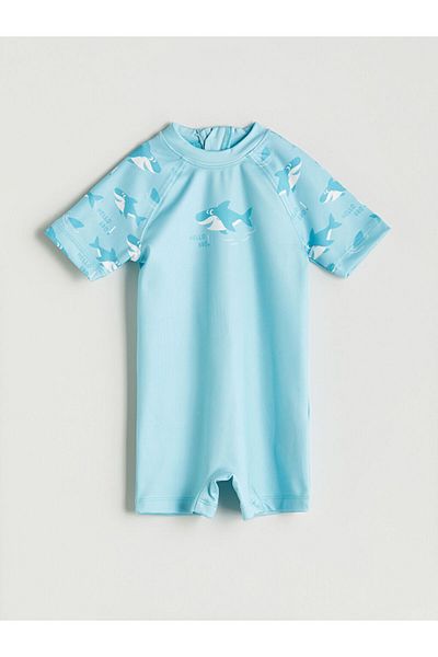 LC Waikiki Printed Boys' Swimming Shorts with Elastic Waist